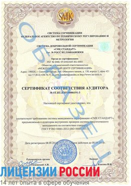 Образец сертификата соответствия аудитора №ST.RU.EXP.00006191-3 Красный Сулин Сертификат ISO 50001